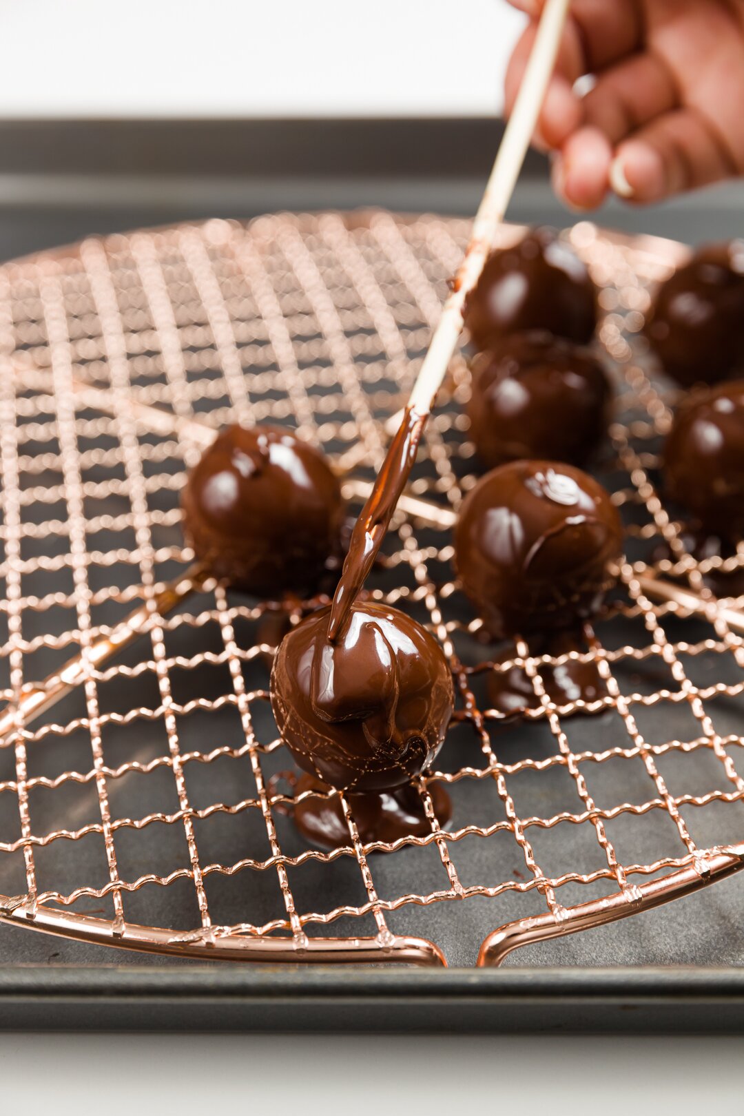 Covering hole with chocolate