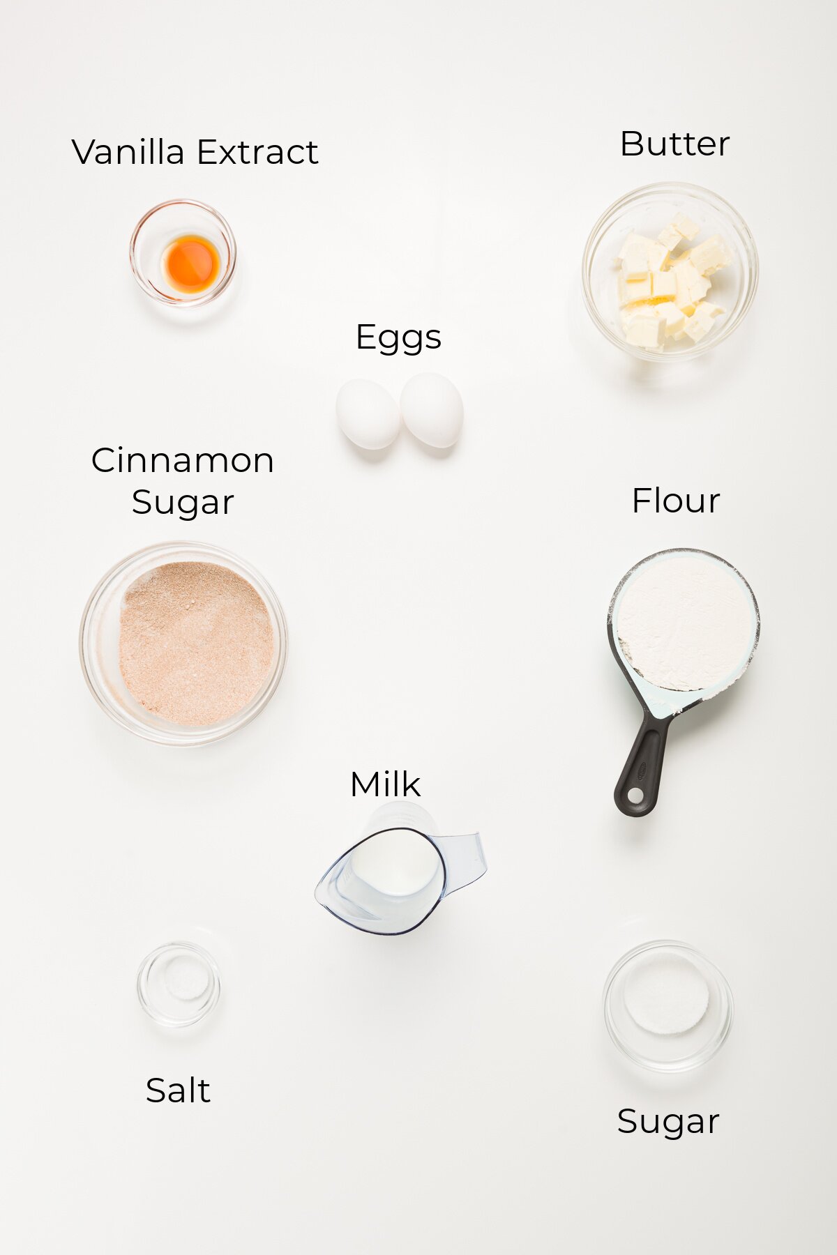 Overhead shot of churros ingredients