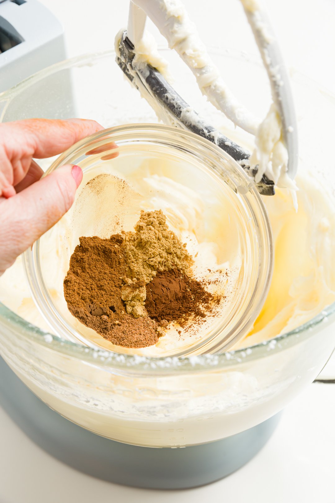 Adding spices to the batter