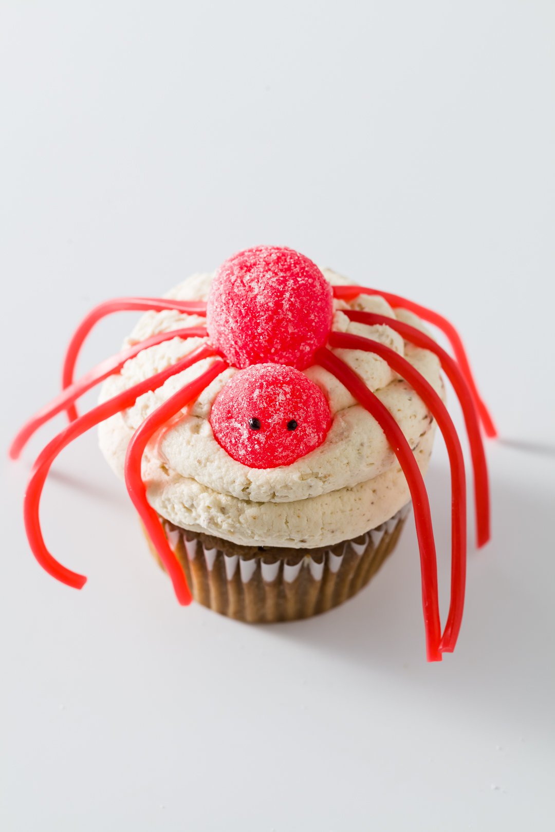 Halloween cupcake with a spider on top
