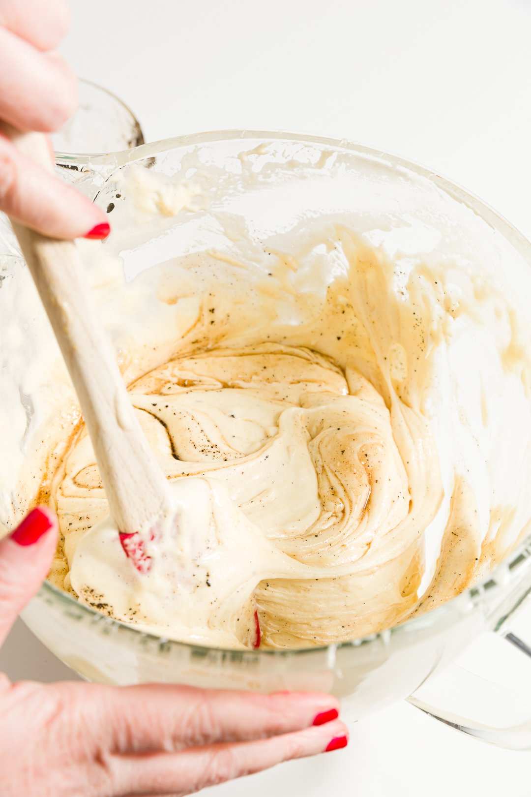 Folding browned butter into batter