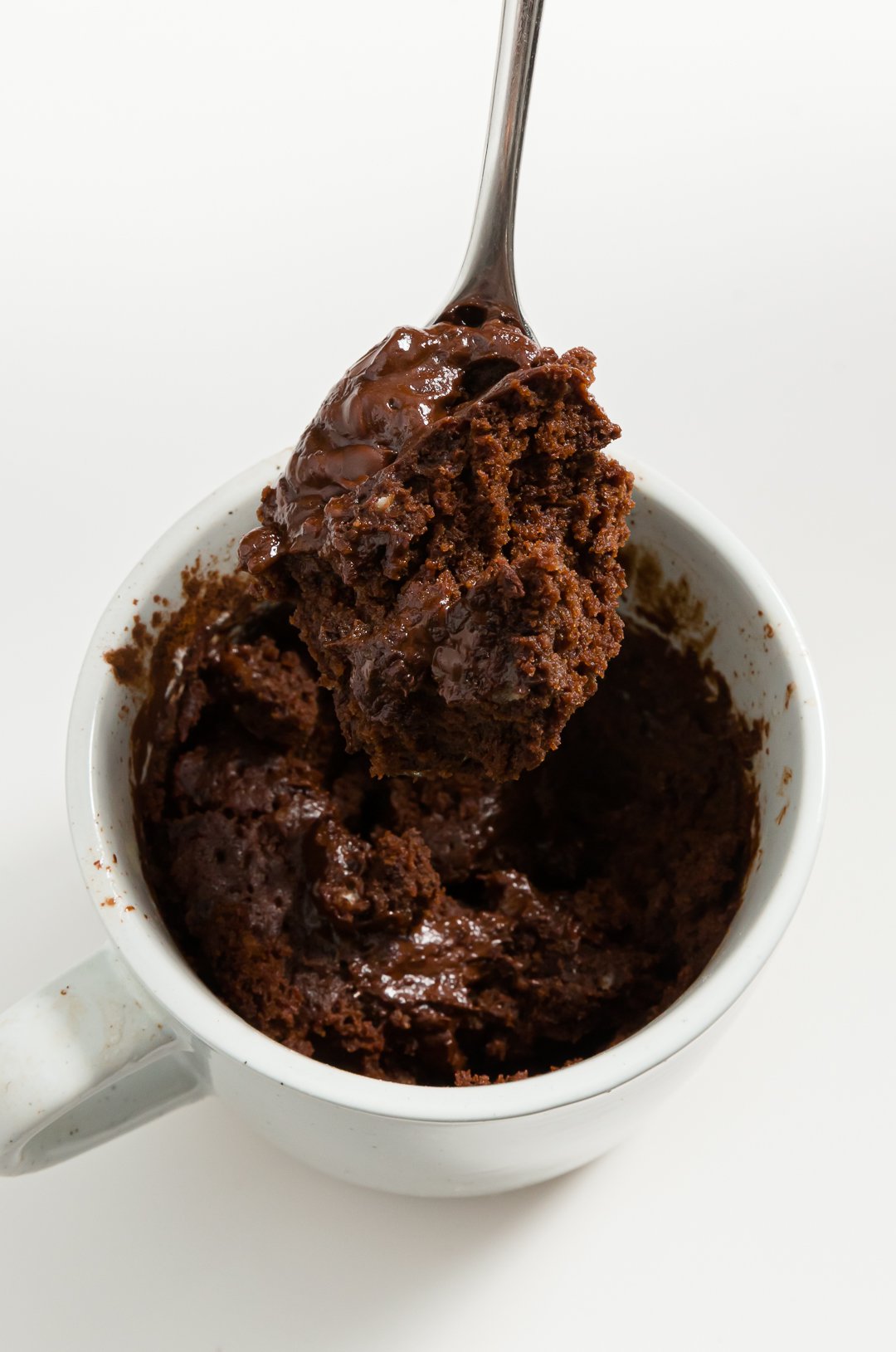 Mug cake with a spoon