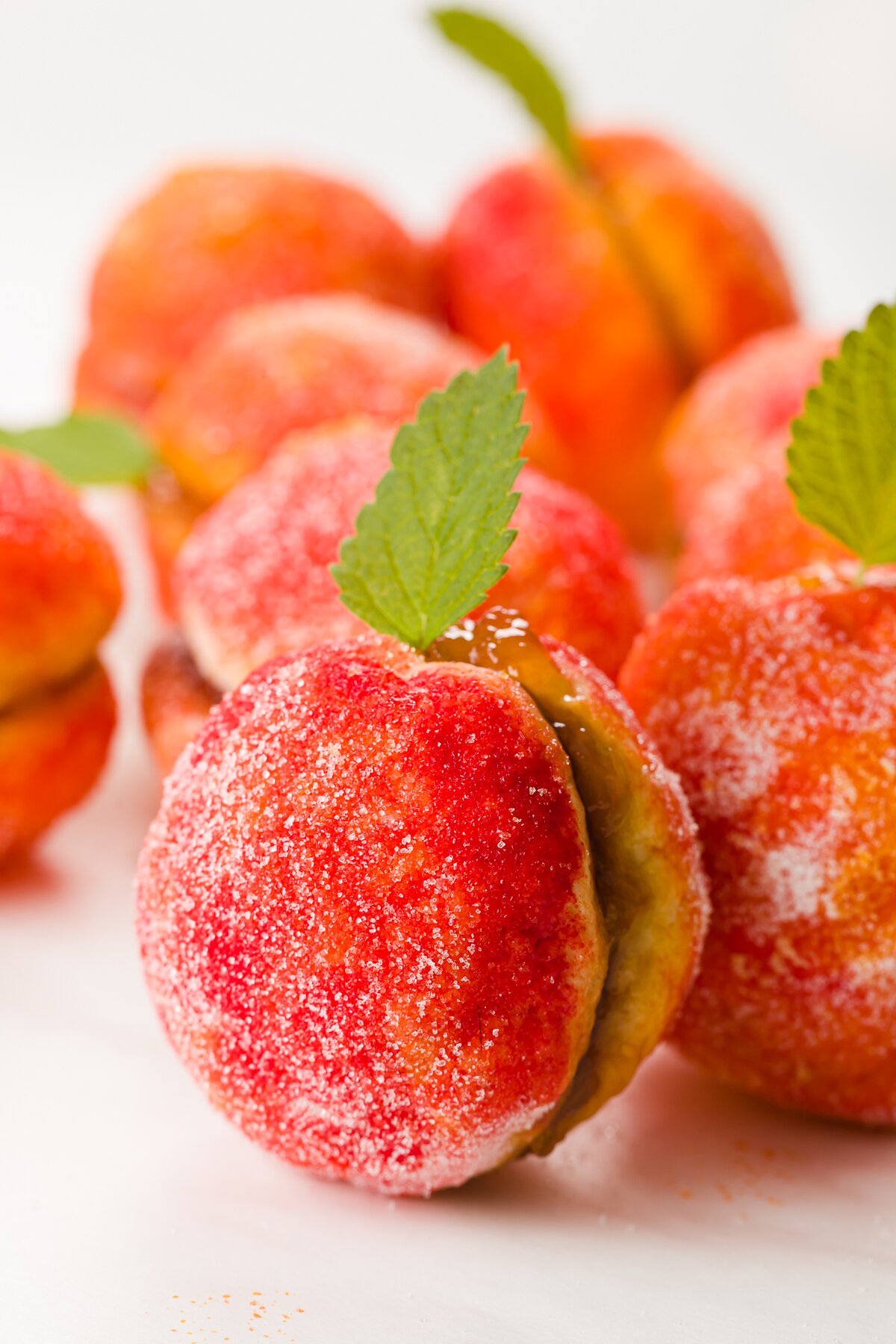 Close up of a group of peach cookies