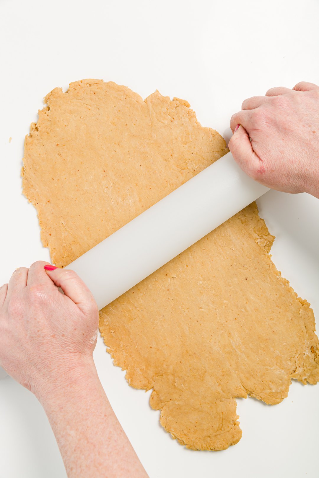 Rolling out cracker dough
