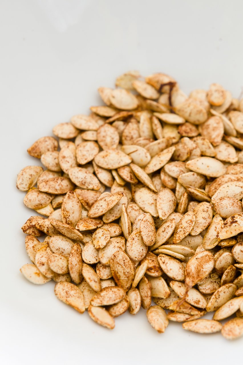 Pile of toasted pumpkin seeds