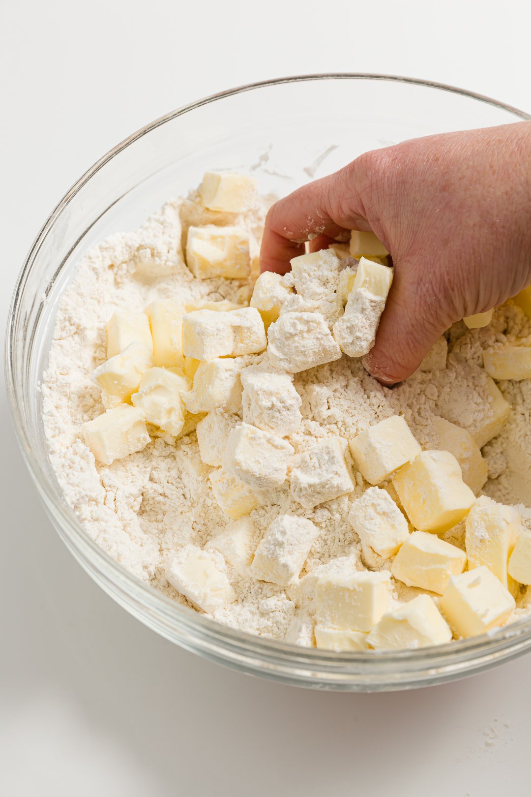 Mixing in cold butter by hand