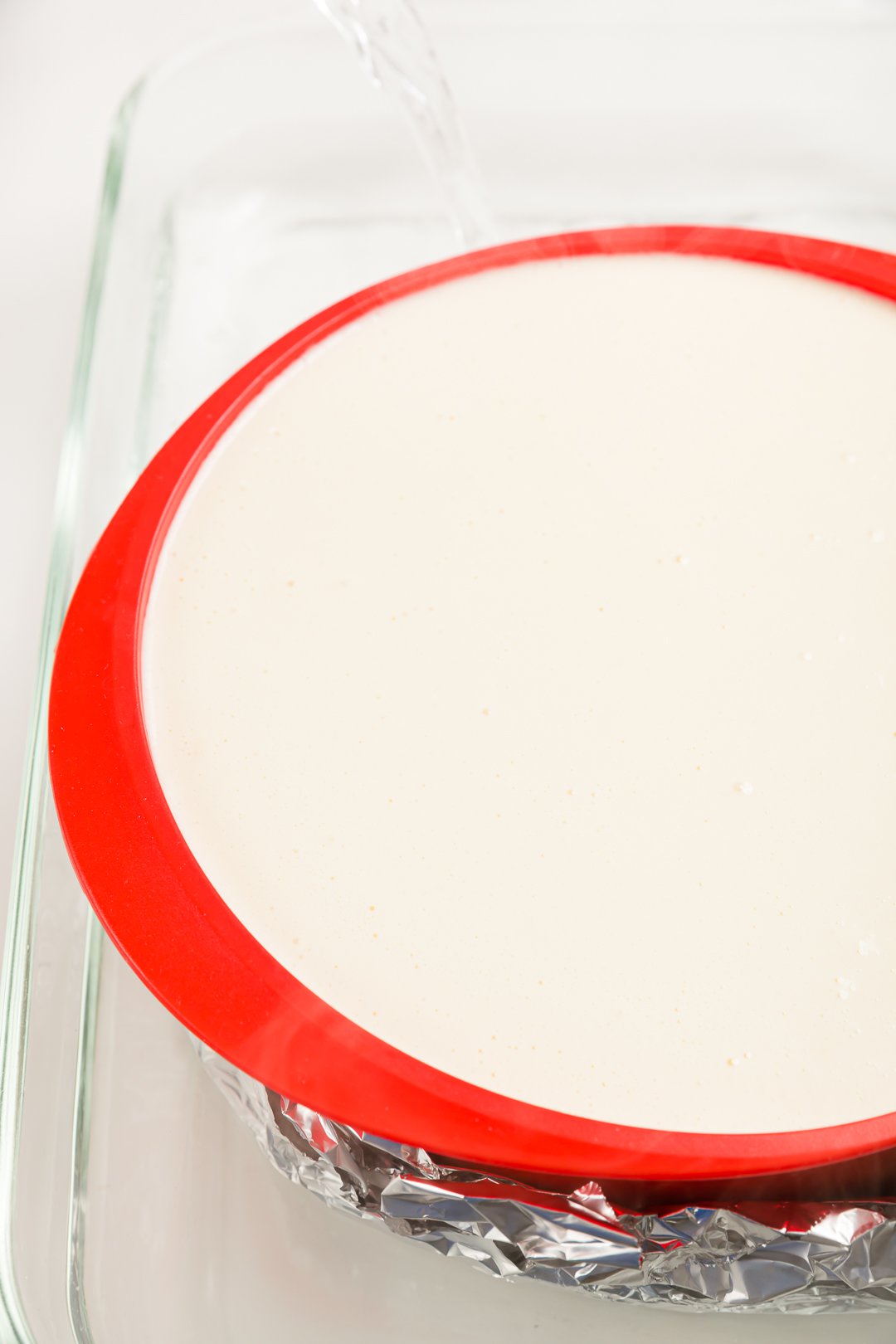 Cheesecake in a water bath