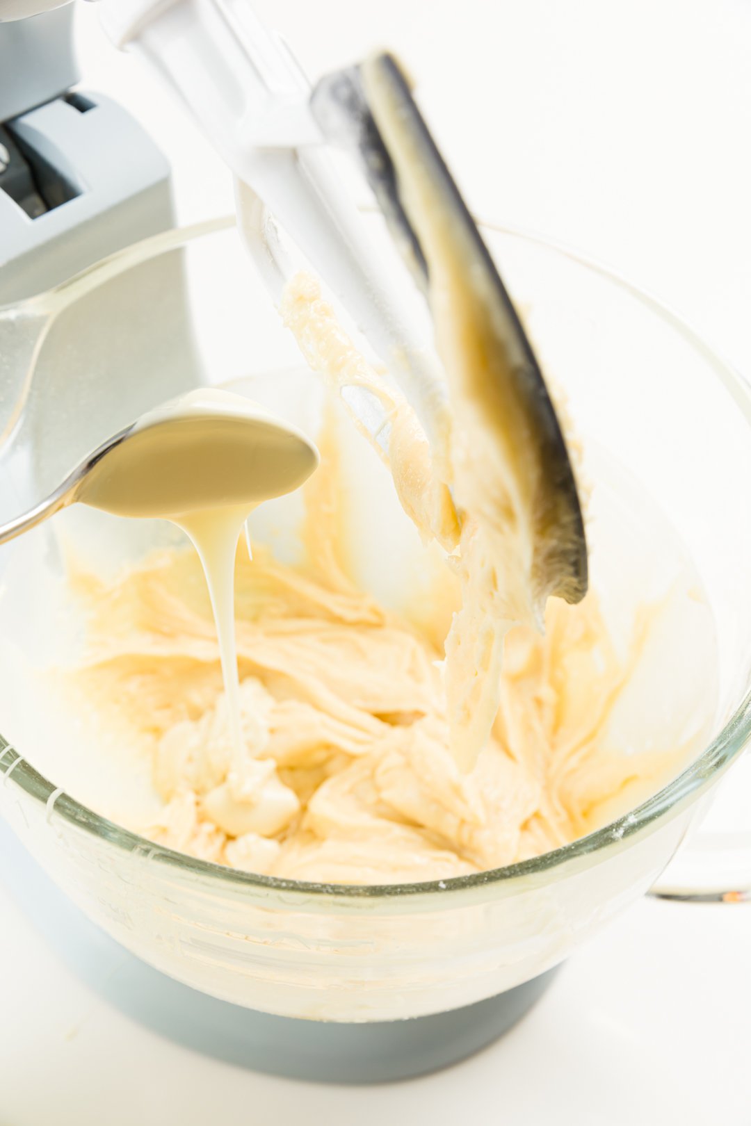 Adding melted white chocolate to batter